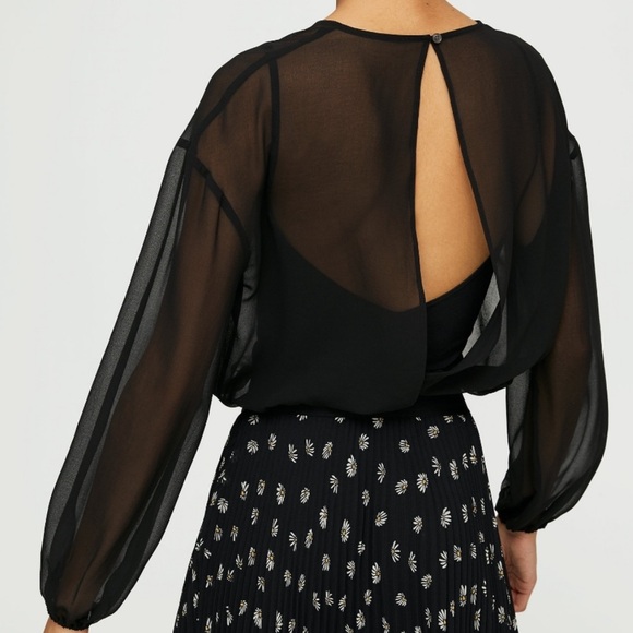 Aritzia Wilfred Talmont bodysuit in BURGUNDY - Picture 2 of 8